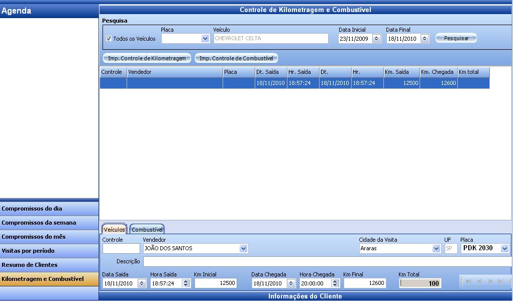 Controle de Quilometragem e Combustvel